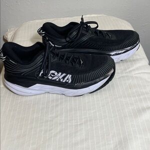 Hoka Men's Black and White Athletic Shoes